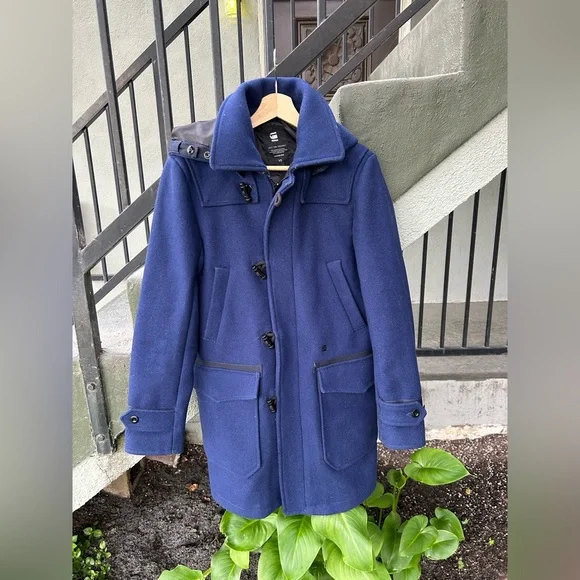 G Star Raw Wool Duffle Coat Men's Size XSmall Winter Jacket Nautical Fisherman